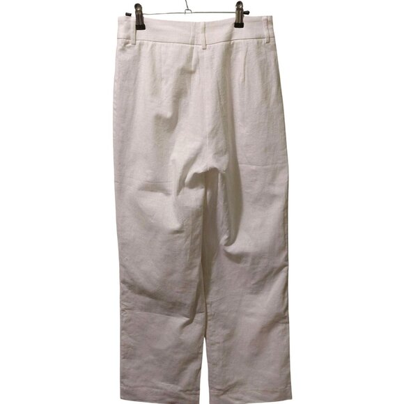 NWT Commense Womens White Linen-Blend Wide Leg Pants Small~Pockets~Spring~Summer - Picture 2 of 9